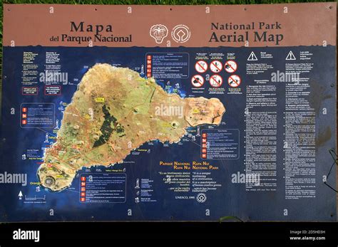 Map of Easter Island. National Park. Rapa Niu Stock Photo - Alamy