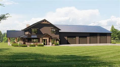 Barndominium House Plan - 4 Bedrooms, 3 Bath, 3477 Sq Ft Plan 104-324