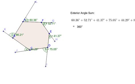 Exterior angles of a hexagon – GeoGebra