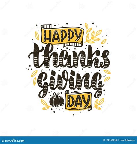 Vector Illustration of Happy Thanksgiving Day Text Stock Photo - Image ...