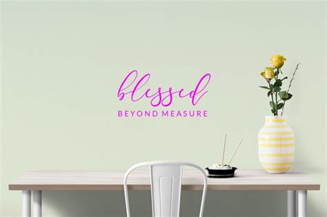 Blessed Beyond Measure vinyl wall art sticker home words | Etsy