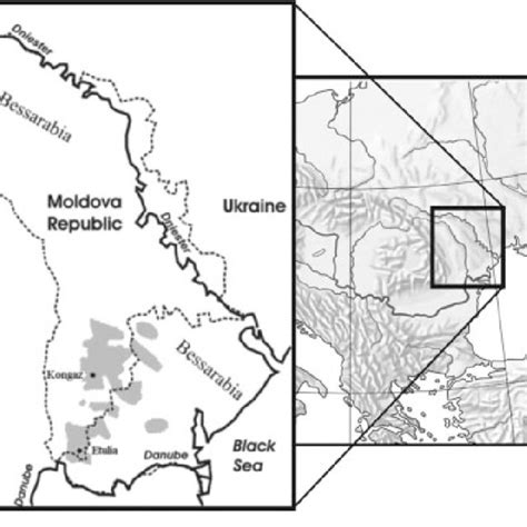 A map of the geographic location of the Gagauz populations. The Gagauz ...