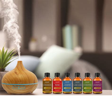 7-Pack: Ultrasonic Essential Oil Diffuser With Essential Oils