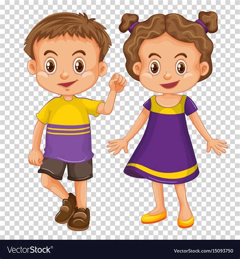 Cute children on transparent background Royalty Free Vector