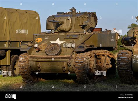 Stuart M5A1 Tank, US Army WW2 markings, Cosby Victory Show, UK Stock ...