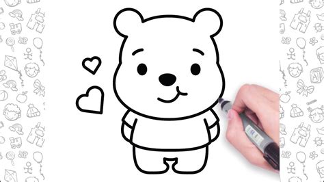 Cómo dibujar a Winnie the Pooh súper fácil | Tutorial paso a paso para ...