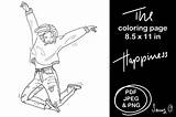 Happy Woman Dancer Dancing Girl Coloring Graphic By Sany O · Creative  sketch template
