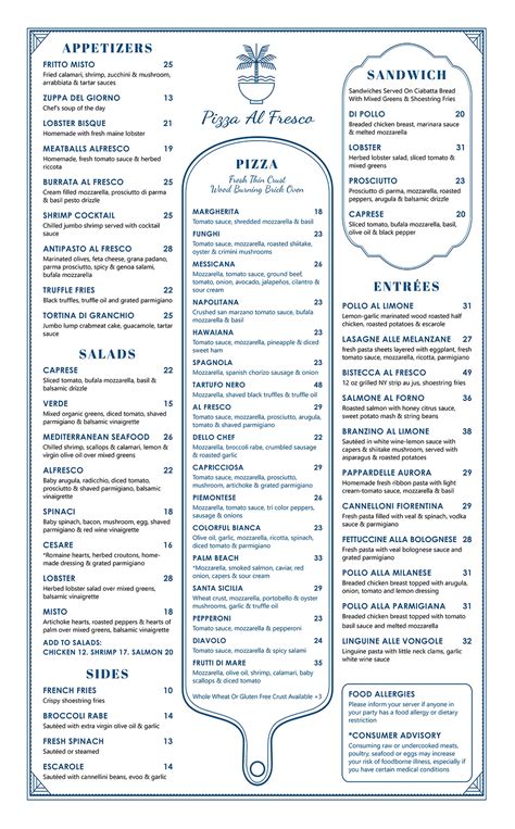 MENU | Pizzaalfresco