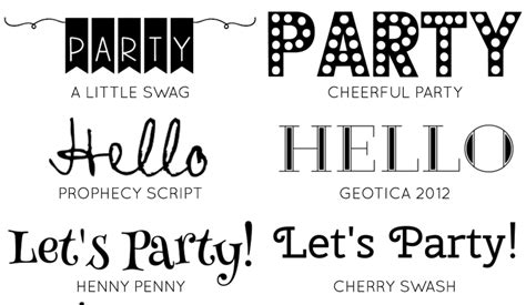 16 Free Party Fonts - Chicfetti | Party font, Party invitations diy, Diy party decorations