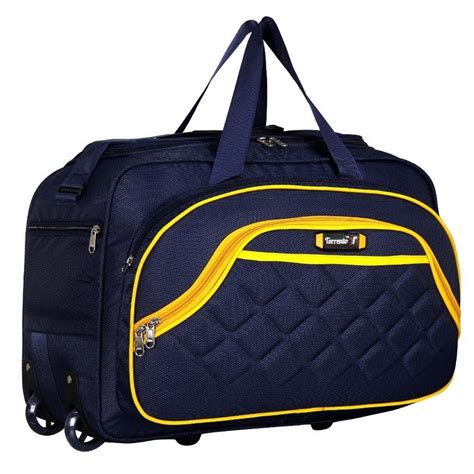 Torrento Polyester Navy Blue Travel Duffle Trolley Bag, Size: 12 X 15 X ...