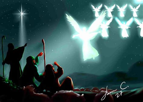 Illustration of shepherds and angels | Freelancer