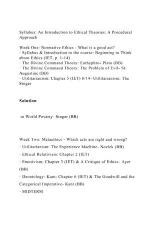 Syllabus An Introduction to Ethical Theories A Procedural Approa.docx