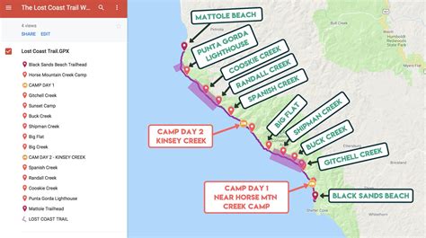 Lost Coast Trail Map – Map Of The Usa With State Names