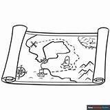 Treasure Map Coloring Pages For Kids sketch template