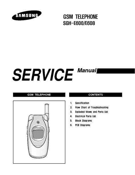 SAMSUNG SGH-E600 E608 Service Manual download, schematics, eeprom ...