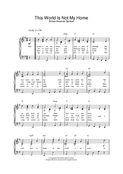 This World Is Not My Home" Sheet Music for Piano/Vocal/Chords - Sheet Music Now