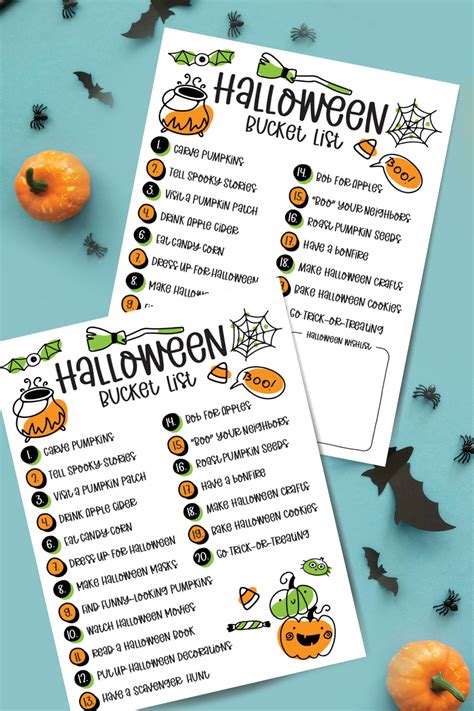 Halloween Bucket List - Free Printable » The Denver Housewife