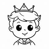Cute Kid Wearing A Crown For The Prince Coloring Pages Outline Sketch  sketch template