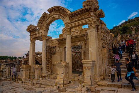 EPHESUS, TURKEY: Temple of Hadrian at the Ephesus Archaeological Site ...