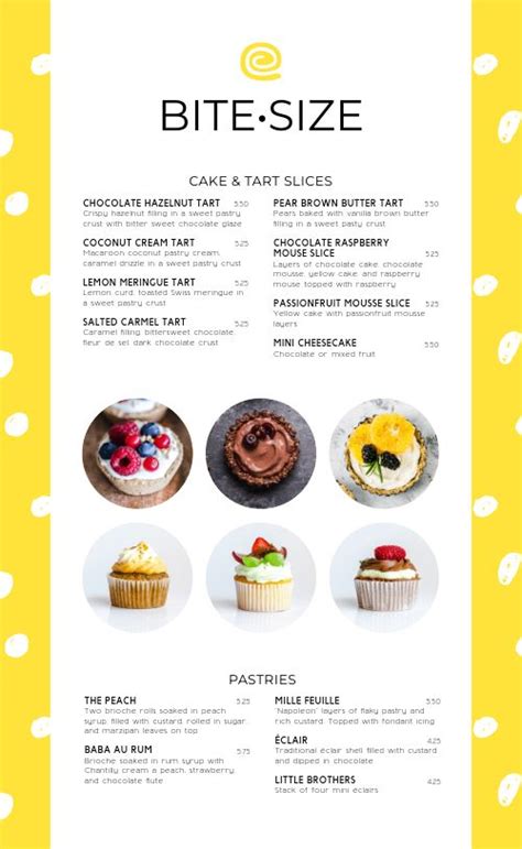 Cupcake Bakery Menu Design Template by MustHaveMenus