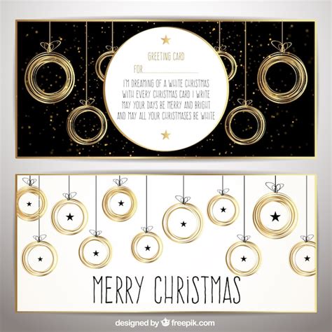 Premium Vector | Elegant golden christmas cards