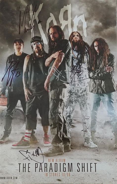 KORN The Paradigm Shift poster autographed by entire band. Real ...