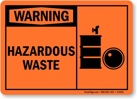 Hazardous Waste Warning Sign | Top Quality, SKU: S-0520 - MySafetySign.com