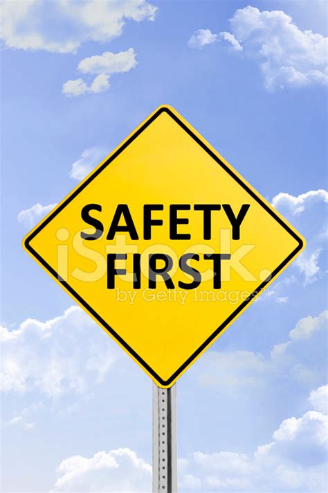 Safety First Yellow Road Sign Stock Photo | Royalty-Free | FreeImages