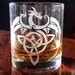 Celtic Dragon Etched Whisky Glass, Dragon Rum Glass Tumbler, Tribal ...
