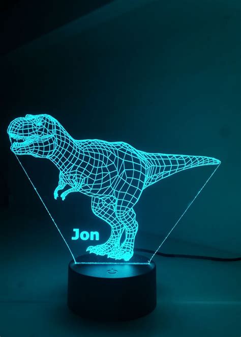 Personalised Dinosaur Night Light T-rex Children's - Etsy