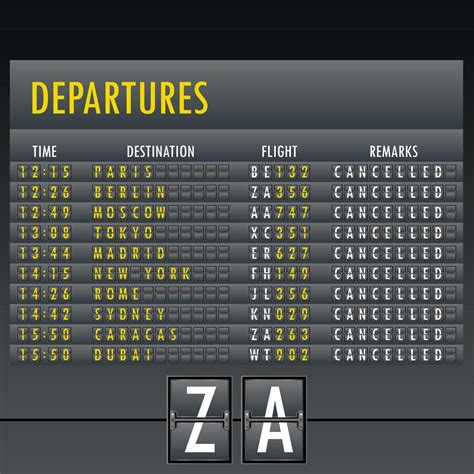 Airport terminal timetable 2397595 Vector Art at Vecteezy