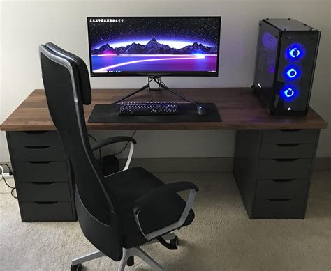 Minimalist IKEA-driven battlestation/office | Game room design, Home ...