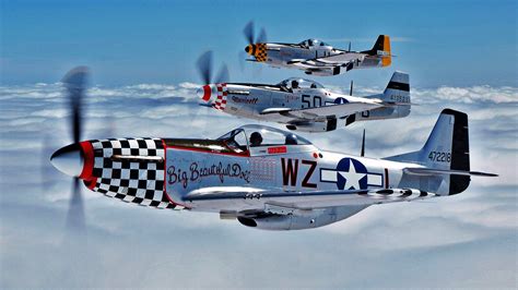 P-51 Mustangs, beautiful! | Wwii aircraft, Vintage aircraft, Mustang ...