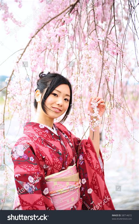 Cherry Blossom Japanese Kimono Female Stock Photo 58714672 : Shutterstock