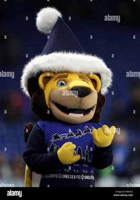 Chelsea mascot Stamford the lion in a Christmas jumper prior to the Carabao Cup Quarter Final ...