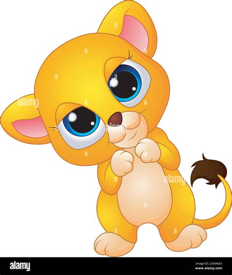 Vector illustration of Cute baby lion cartoon Stock Vector Image & Art - Alamy