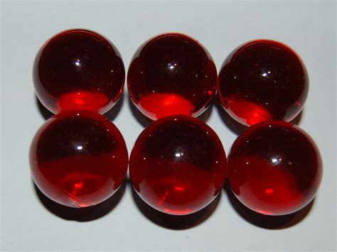 6 Ruby Red SHOOTER Marbles 1" Made in America - MarbleMary.Com