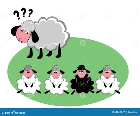 Black sheep in the family stock illustration. Illustration of lamb ...