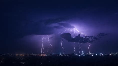 lightning lightning at night storm and sky 4k HD Wallpaper