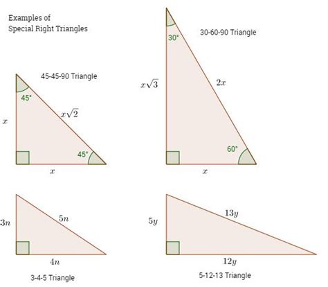 Special Right Triangles (examples, worked solutions, videos) | Special right triangle, Right ...