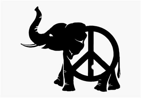 #peace #elephant #animal #symbol - Peace Sign With Wings , Free Transparent Clipart - ClipartKey