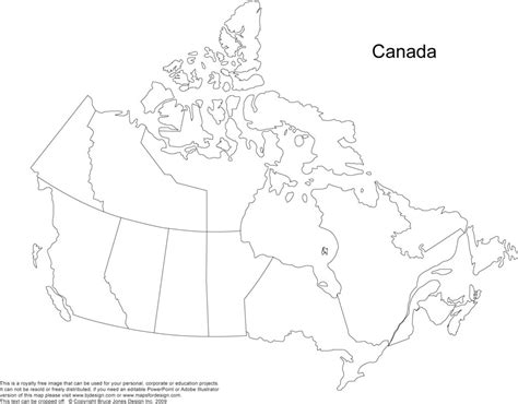 Free Canada Map with Cities Blank Printable – Outline | World Map With Countries