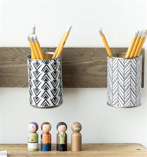 How To Make A Pencil Holder From Empty Tin Cans • Grillo Designs