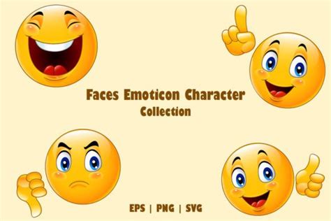 Cute Emoticon Faces Collection Graphic by Digital Dreamarts · Creative ...