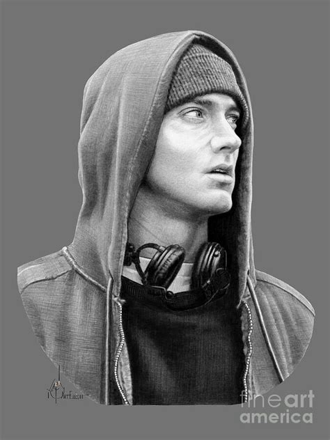 Eminem Marshall Mathers drawing Drawing by Murphy Art Elliott - Pixels