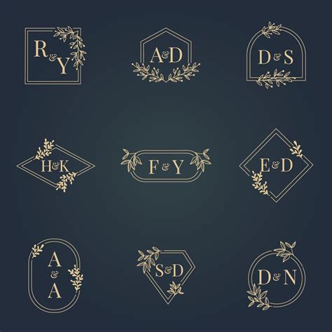 Monogram Wedding Element 7633468 Vector Art at Vecteezy