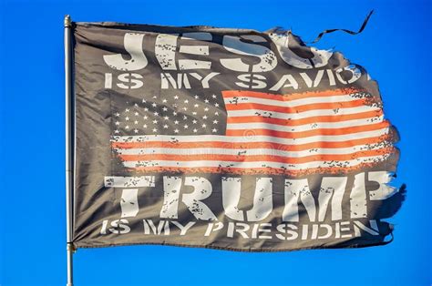 Jesus is My Savior Trump is My President Flag in Coden Alabama Stock Image - Image of ...