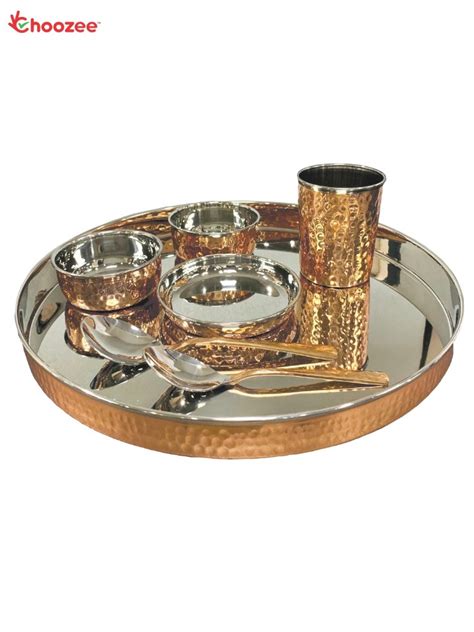 Copper & Stainless Steel Thali Set (7 Pcs) for Home, Rs 1570 /set | ID ...