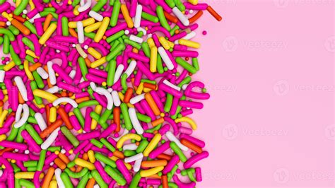 Colorful sprinkles on a pink background, top view with copy space 3d illustration 16319055 Stock ...