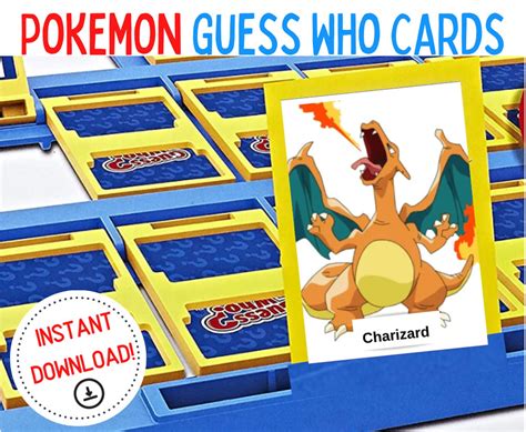 Pokemon Who Guess Printable Guess Who Original Pokemon | Etsy